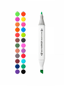 Набор акриловых двухсторонних маркеров для скетчинга 24 шт Орбита OT-OCL04